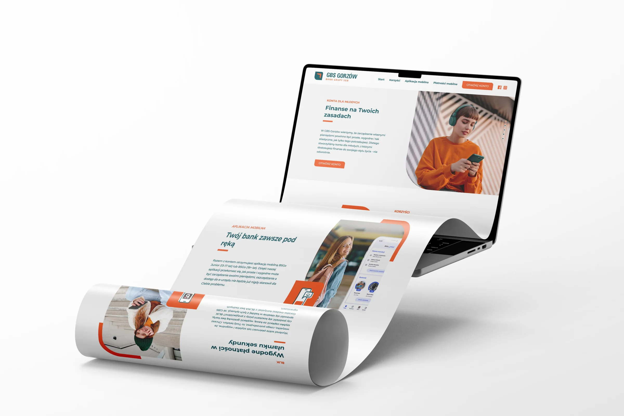 Druga makieta landing page kampanii GBS Gorzów z kolejnymi sekcjami strony